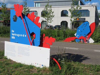 912957 Afbeelding van het kunstwerk 'De Vertragende Blik', van Daniël Roozendaal, in samenwerking met Taco Jansonius ...